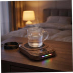 NOLITOY Coffee Mug Warmer with 4 Heat Settings and Timer Reservation, Electric Cup Heater for Coffee and Tea, Oversized Heating Panel with Intelligent LED Screen, Colorful Ambience Light, - Image 7