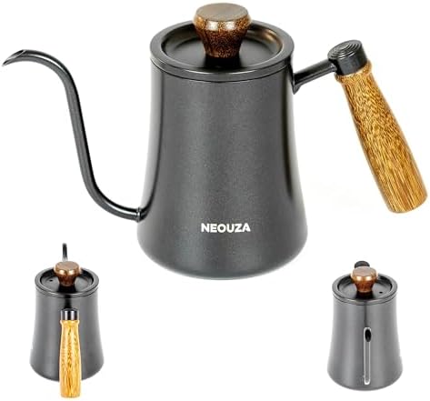 NEOUZA 500ml Gooseneck Kettle, 304 Stainless Steel Stovetop Safe Kettle for Pour Over Coffee and Tea, Precision Spout & Wooden Handle by NEOUZA