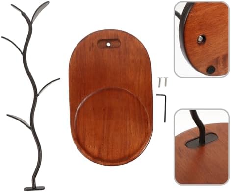 Vintage Four Arm Coffee Mug Hanging Rack with Wooden Base - Image 7
