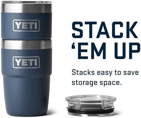 YETI Rambler 8 oz Insulated Coffee Mug with Lid - Stackable Double-Wall Vacuum Insulated Coffee Cup - DuraSip Ceramic Lining - Barista-Friendly Design - Stainless Steel - Dishwasher Safe - Image 4