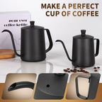 Gooseneck Pour Over Kettle 20oz (600ml), 304 Stainless Steel - Image 5