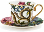 Spode Creatures of Curiosity Tea Cup and Saucer Fluted Black Snake (CRCSB8818-XG) by Spode