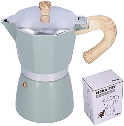 300ML Stovetop Espresso Maker Moka Pot Coffee Maker Coffee Pot Moka Maker Coffee Kettle for Gas Stove Ethanol Stove Electrothermal Furnace Home Kitchen (Lake blue) by Unknown