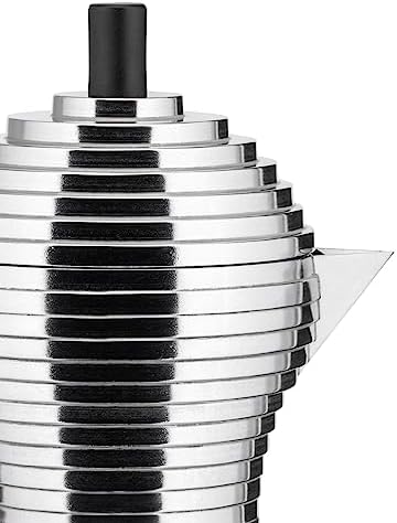 Alessi MDL02/3 B "Pulcina" Stove Top Espresso 3 Cup Coffee Maker in Aluminum Casting Handle And Knob in Pa, Black - Image 4