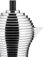 Alessi MDL02/3 B "Pulcina" Stove Top Espresso 3 Cup Coffee Maker in Aluminum Casting Handle And Knob in Pa, Black - Image 4