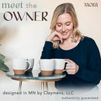 MORA Ceramic Large Latte Mug Set of 4, 16oz - Microwavable, Porcelain Coffee Cups With Big Handle - Modern, Boho, Unique Style For Any Kitchen. Microwave Safe Stoneware - Vanilla White - Image 3