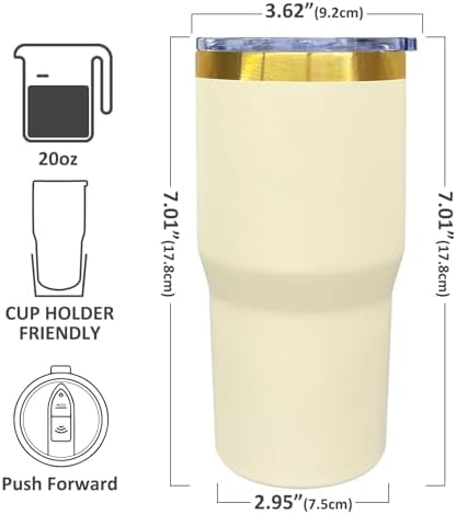 20 oz Tumbler Bulk Stainless Steel Tumblers with Lids and Straws Cream - Image 2