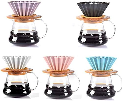 Pour Over Dripper, Espresso Coffee Filter Cup, Ceramic Pour Over Coffee Machine With Wooden Stand, Coffee Accessories, - Image 4
