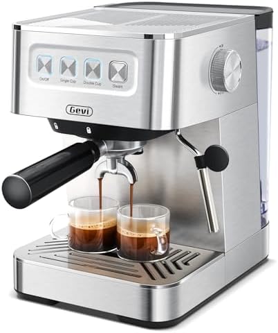 Gevi 20 Bar Espresso Machine, Programmable Coffee Maker with Milk Frother by Gevi