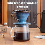 Ceramic Pour Over Coffee Dripper, Kiln Retro Hand Brew Coffee Cup Drip - Image 7