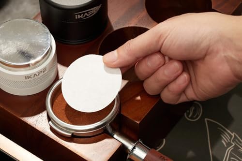 IKAPE 54mm Espresso Tamper Kit 4 in 1 Black, Complete Portafilter accessory set, 53mm Coffee Tamper, WDT Tool, Paper Filters (200pc), Dosing Funnel for Breville Portafilters - Image 5