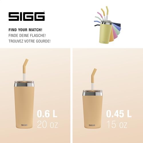 SIGG - Insulated Mug - Travel Mug Helia - With Durable Glass Straw & Cleaning Brush - Leakproof - BPA Free - 18/8 Stainless Steel - 15oz/20oz - Image 6