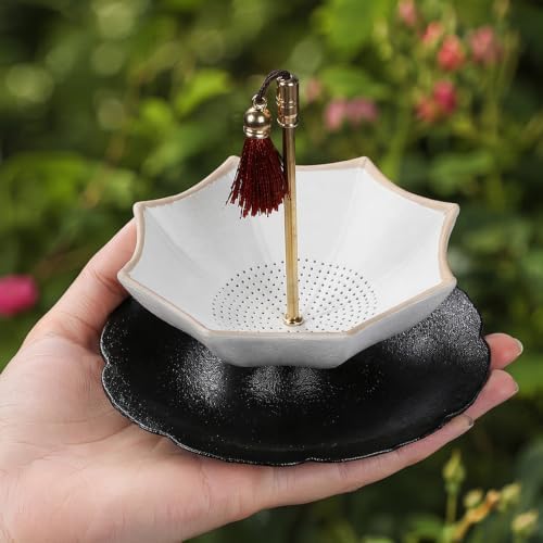Porcelain Rotating Umbrella Tea Strainer - Ceramic Loose Leaf Filter for - Image 4