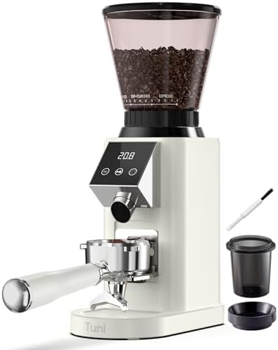 Tuni G1 Conical Burr Coffee Grinder with Coffee Knock Box (Ivory) - Image 2