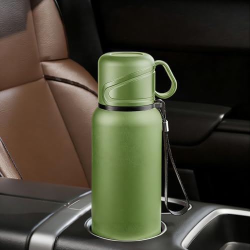 Double wall vacuum Leakproof stainless steel wide mouth insulated water bottle;tea tumbler with infuser,cup,lid;smart thermoses hot drinks;thermal flask ice coffee with led digital temperature display - Image 2