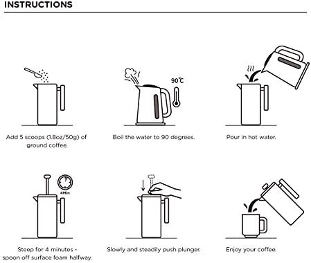 TERANUVO Stainless Steel French Press Coffee Maker - Image 5