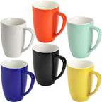 homEdge Porcelain Mug Set, 16 Ounces Cup for Tea, Latte, Mocha, Hot Chocolate, Set of 6, Assorted Color by homEdge