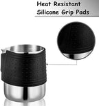 Stainless Steel Milk Frothing Pitcher, 12oz/350ml Milk Coffee Cappuccino Latte Art Frothing Pitcher Barista Milk Jug Cup Super Control Heat Resistant Silicone Grip Pads - Image 6