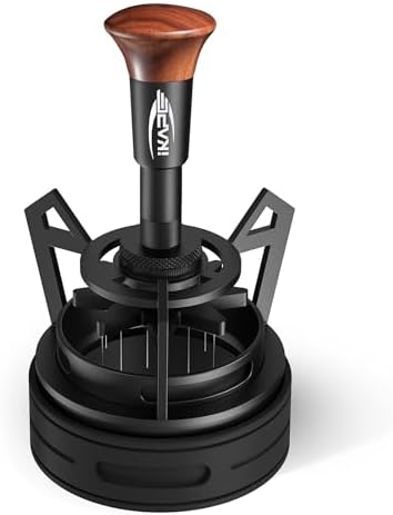 IKAPE Espresso Coffee V3 WDT Tool, 51mm Stirrer Distribution Tool, Equipped with 10-needle Stirrer, Adjustable Needle Height, Coffee Stirrer with Dosing Funnel & Stand by IKAPE