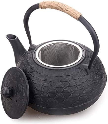 Teapot 1800ML Large Japanese Tetsubin Cast Iron Teapot Tea Kettle for Stove Top with Stainless Steel Infuser and Insulation Handle, Black - Image 2