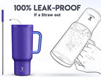 Meoky 40oz Tumbler with Handle, Leak-proof Lid and Straw, Insulated Coffee Mug Stainless Steel Travel Mug, Keeps Cold for 34 Hours or Hot for 10 Hours (Offshore) - Image 3