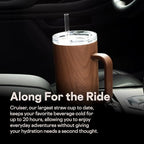 Corkcicle Cruiser Tumbler with Handle & Straw, 40 oz, Walnut Wood - Image 6