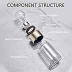 Double Glass Tea Infuser Bottle with Filter & Lid, 3-in-1 Smart Tea Infuser,Portable 3-in-1 Tea Maker for Loose Leaf, Hot or Cold Ready. (Green,420ml) - Image 7