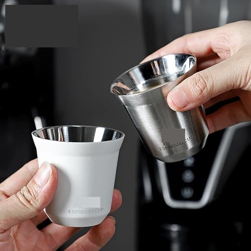 304 Stainless Steel Espresso Mugs 80ML Coffee Cups Insulated Double Wall Heat-insulating Safe Small Capacity Drink(Steel color) - Image 2
