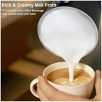 Milk Frother Automatic Rotary Foamer ，Compatible For Coffee Cappuccino Latte 4 in 1 Hot and Cold Foam Maker(White,EU) - Image 3