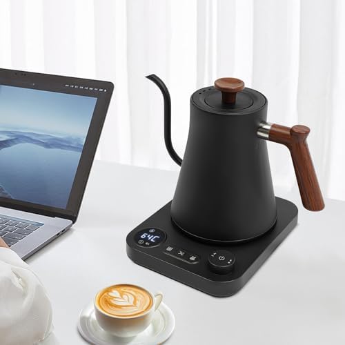 Electric Gooseneck Kettle,1200W Electric Tea Kettle With Stainless Steel Inner Lcd Screen Timing Constant Temperature Control Quick Heating Water Boiler For Coffee Tea Brewing (black) - Image 5