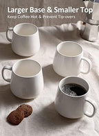 Teocera Coffee Mugs Set of 6-12oz Chip-Resistant Ceramic Cups with Ergonomic Handle | Dishwasher & Microwave Safe White Mugs | Keeps Beverage Hot, Perfect for Family Kitchen & Holiday Gifts - Image 5