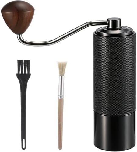 Portable Manual Coffee Grinder, Stainless Steel Conical Burr Coffee Bean Grinder, Adjustable Grind Setting, Hand Grinding Machine for Espresso, Pour Over, Drip, Includes 2 Cleaning Brushes - Image 3