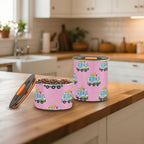 Pink Ice Cream Truck Summer Designed Storage Containers Airtight Stainless Steel Seal Container Button Opening Airtight Canisters - Image 7