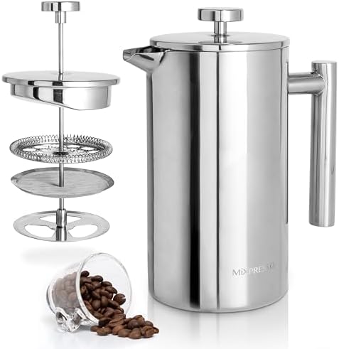 Mixpresso Large French Press Coffee Maker 50Oz Stainless Steel Coffee Press by Mixpresso