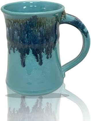 Clay in Motion Handmade Ceramic Mug 24 oz, Large Coffee Mug, Hand Painted Stoneware, Dishwasher Microwave & Oven Safe, Lead-Free, Made in USA Since 1981 (Raging Rapid) by Clay+in+Motion