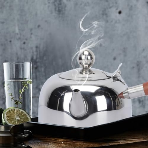 Zerodeko Side-Handled Tea Kettle Stainless Steel Water Boiling Container Portable Stovetop Tea Kettle for Induction Cooker Electric Cooker Gas Stove Home Kitchen 9.84 X 4.72 X 4.72 in - Image 3