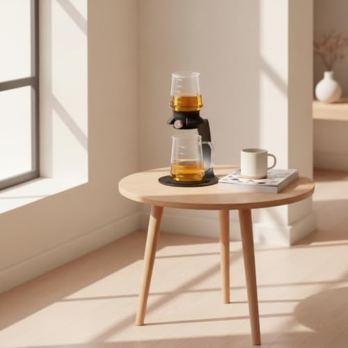 Generic Vessel Glass Tea Brewer Infuser Pot With Stand Stainless Steel Mesh Strainer Rotating Dispense Control Modern Minimalist Look Suitable for home workspace office, Array, White, 600ML - Image 3