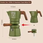 Bincoo 120ML Stovetop Espresso Maker Double Valve Moka Pot with Thermostat Extractor Prevent over-extraction,Italian Espresso Moka Pot with Powder Dispenser and Filter Paper for Home(Green) - Image 6