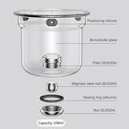 Magnetic Glass Teapot with Infuser, 24oz Borosilicate Tea Pot with Walnut Handle for Loose Leaf Tea, Office Home, Tea Lovers Gift - Image 3