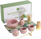 11 Pcs Matcha whisk Set,13 OZ,With 2 Cups and 1 Tea Can,Unique Cat Pattern Design，Complete Matcha Kit Set,Japanese Matcha Set,Perfect Matcha Kit for Matcha Tea Ceremony(Cat-Pink) by MAKOUYU