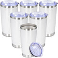 20 oz Tumbler Insulated Tumblers Stainless Steel Coffee Mug,White 6PCS by Providethebestproducts