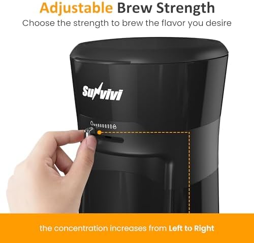 Cold Brew Coffee Maker with Reusable Coffee Filter and Insulated Pitcher, 20 Oz Iced Tea Maker for Ground Coffee, Single Serve Machine for Home, Strength Control for Flavor, Black - Image 3