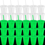 Honeydak 30 Pack 16 oz Glow in the Dark Halloween Cups, Fluorescent Green by Honeydak