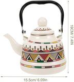 RSBFER Vintage Floral Enamel Tea Kettle - Quick Heating Stovetop Teapot with Cool Touch Porcelain Handle for Hot Water, No Whistling,Orange,1.1L - Image 6