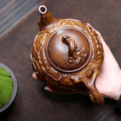 Tea Kettle Retro Tea Set Chinese Tea Ceremony Relief Horizontal Teapot Home Tea Maker Ceramic Tea Infuser - Image 6