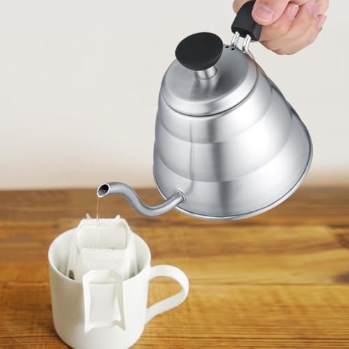1L Stainless Steel Gooseneck Kettle Pour Over Pot Induction Compatible with Slow Flow Spout for Coffee & Tea - Image 5