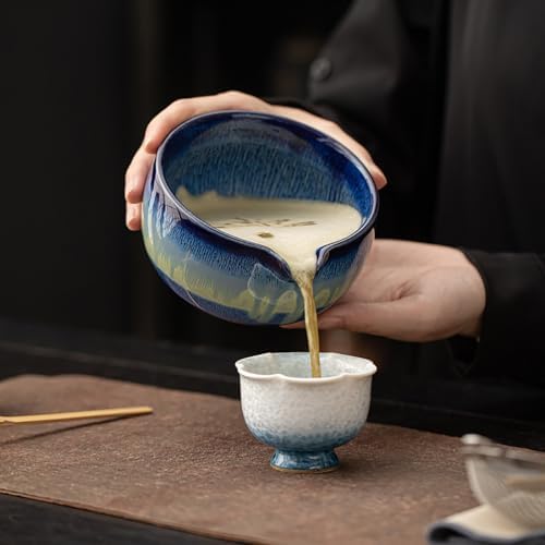 Matcha Whisk Set, 8-Piece Yohen Ceramic Set with Galactic Glaze Bowl, Bamboo Whisk & Sifter for Unique Tea Experience (1) - Image 6