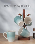 famiware Coffee Mugs Set, 13oz Mug Set of 4, Stoneware Cups with Handle - Image 6