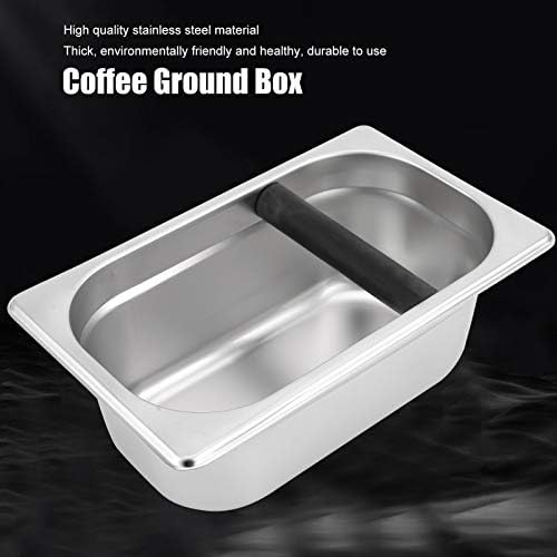 Coffee Ground Box, Stainless Steel Coffee Grounds Container Bucket Waste Bin, Dump Bin Espresso Knock Box, Dump Bin Espresso Knock Box for Brewing Coffee Grounds - Image 2