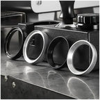 Espresso Dosing Funnel 9 Pcs Coffee Metering Ring Aluminum Alloy Magnetic Handle Powder to Prevent Flying (51/53/58mm)(Silver-51MM-) - Image 6